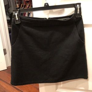 Topshop black denim skirt